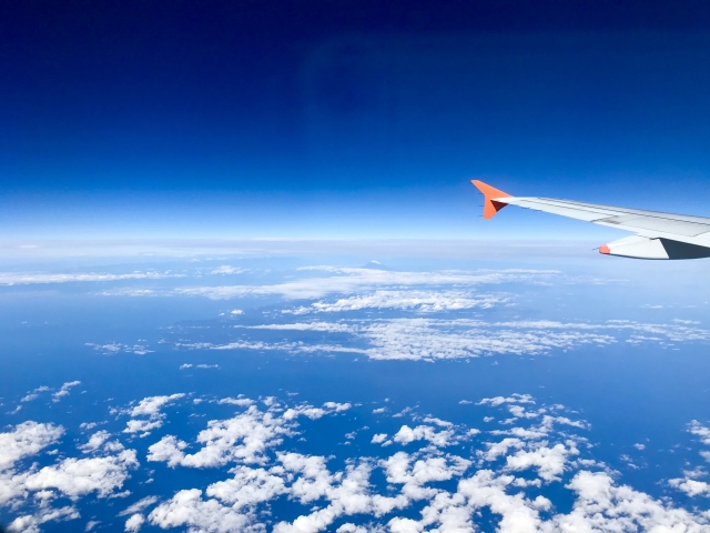 飛行機からの風景の写真